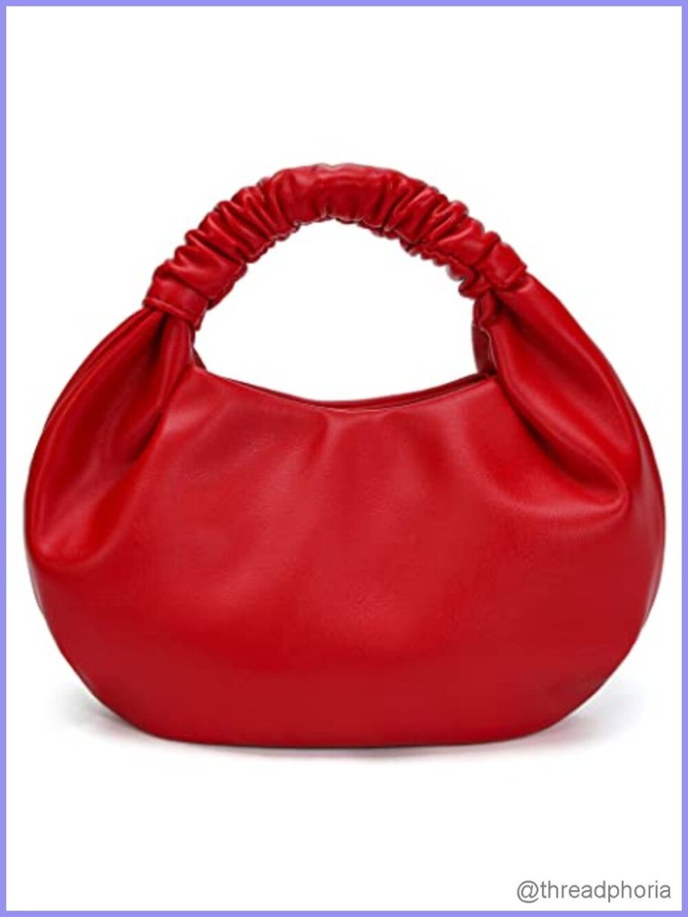 Women's Faux Leather Ruched Hobo Bag Top Handle Shoulder Purse